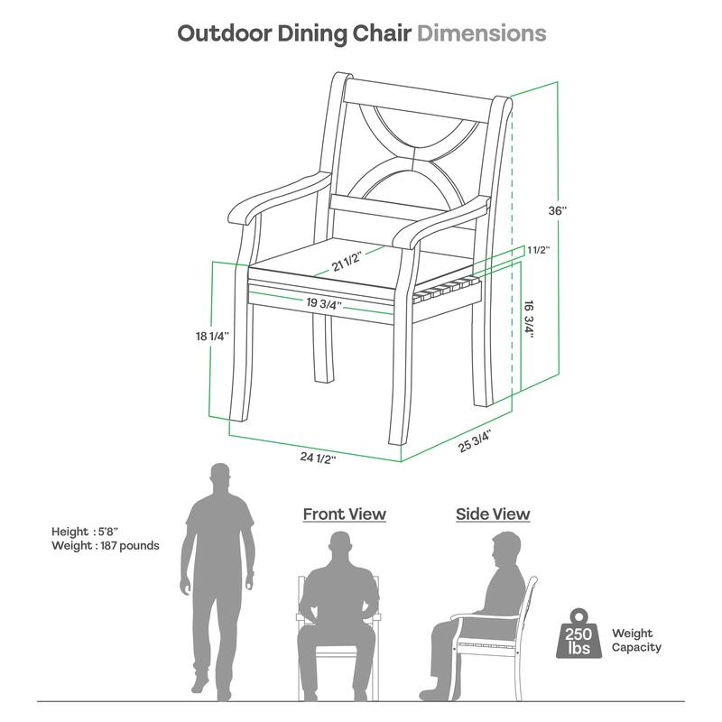 Cambridge Casual Lowell 7-Piece Teak Patio Extendable Dining Set