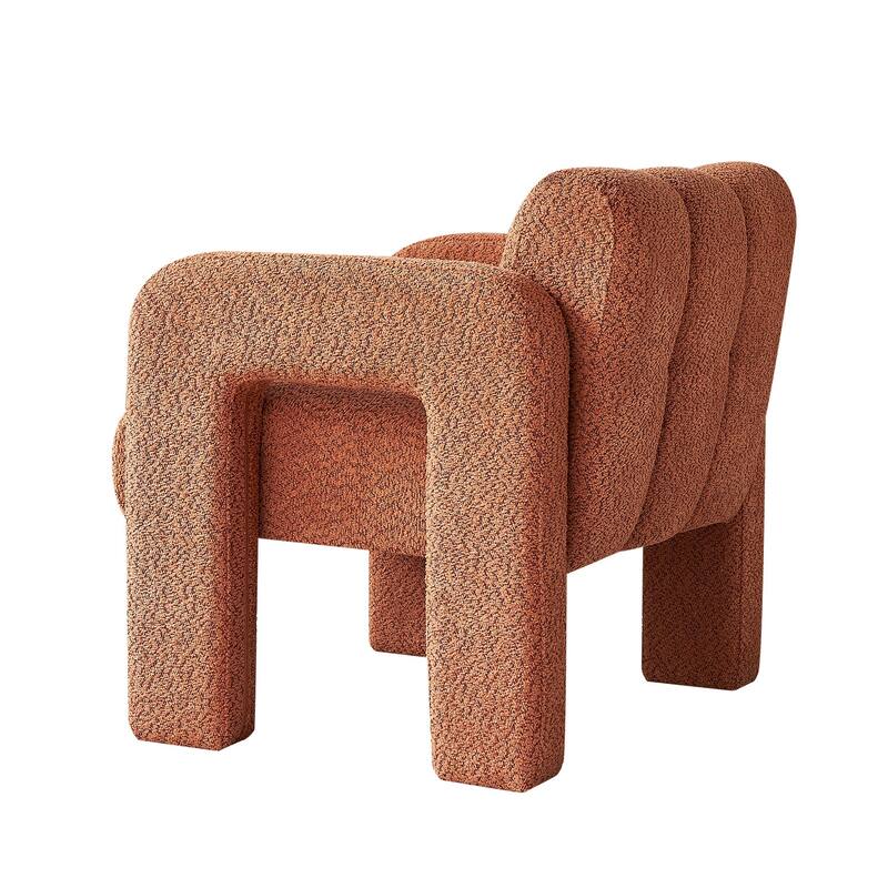 Unique Upholstered Armchair Side Chair, Lounge Chair Dining Chair Sofa Chair Accent Chair for Living Room Bedroom, Orange