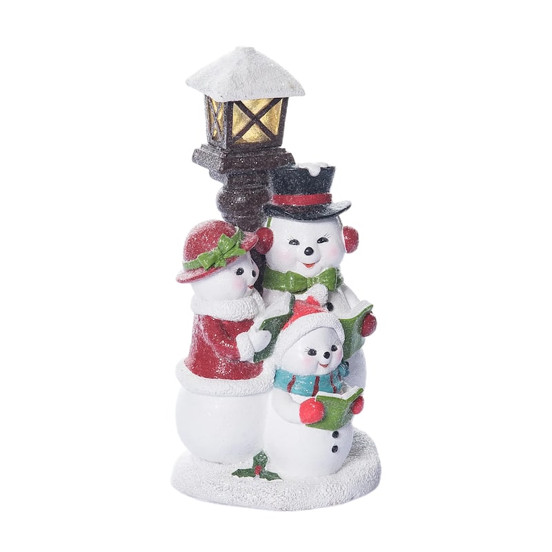 Transpac Resin 10.25 in. Multicolor Christmas Caroling Snowman Figurine