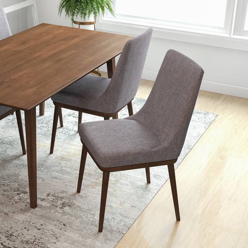 GDFStudio - Kate Modern Mid-Century Dining Chair with Curved Backrest & Upholstered Seat, Set of 2 - 24"