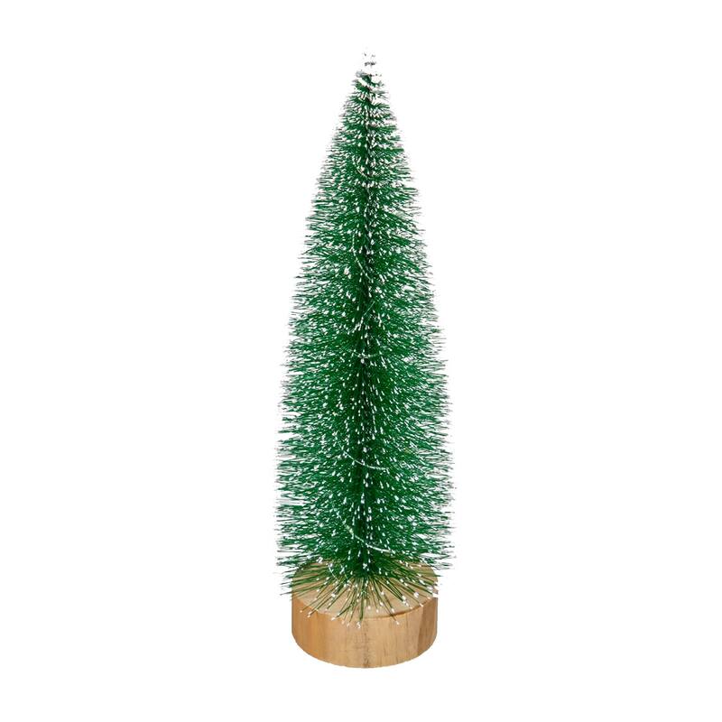 LED Bottlebrush Trees, White Tipped Snow Covered, Set of 3