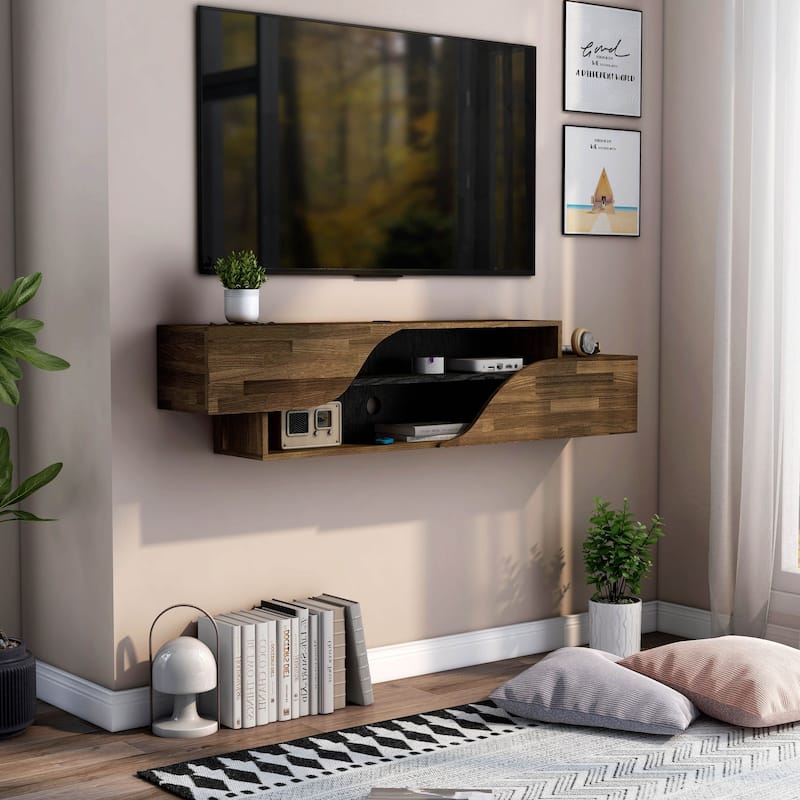 DH BASIC Transitional 59-inch 2-Shelf Floating TV Stand by Denhour