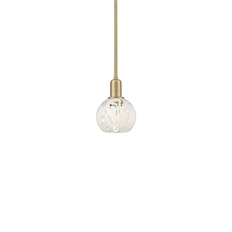 Innovations Lighting 716-1S-9-6 White Mouchette Pendant White - Brushed Brass / White Mouchette