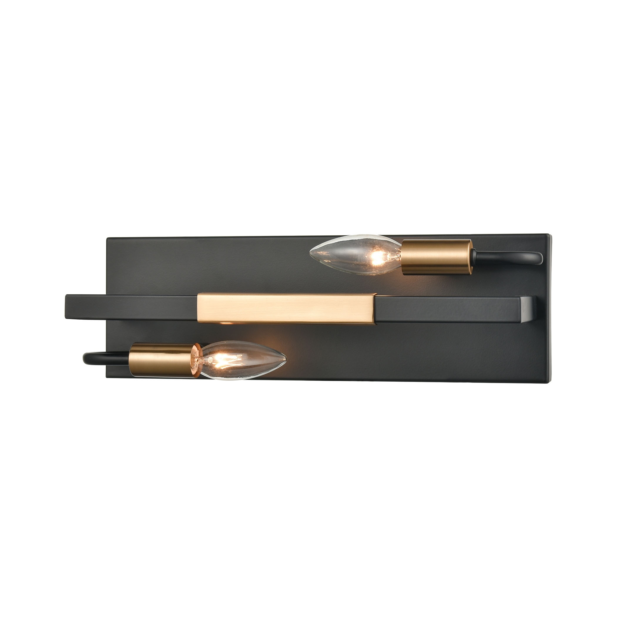 Atlas Lighting Heathrow 15-inch Wide 2-Light Vanity Light in Matte Black