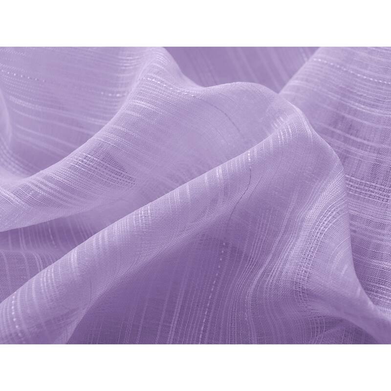 Erica Striped Doily Single Grommet Curtain Panel - (1x) 54 x 90 in. - (1x) 54 x 90 in.
