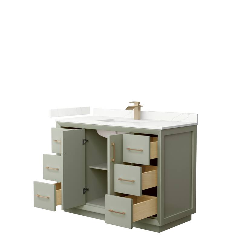Strada 48-inch Single Vanity, Quartz Top