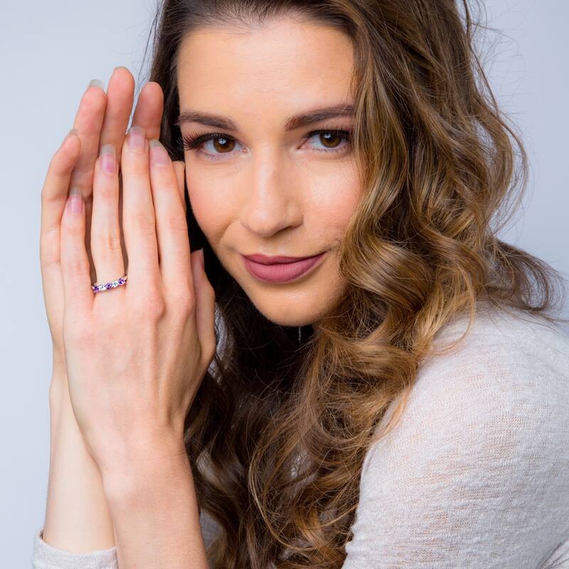 Sterling Silver 0.5 ct Amethyst Stackable Ring