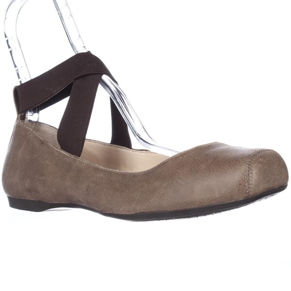 Shop Jessica Simpson Mandalaye Ankle Strap Ballet Flats Coffee