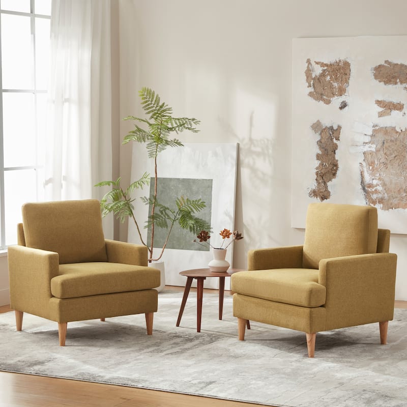 set of 2 Accent Chair/Armchair for Bedroom Living Room with Wood Legs
