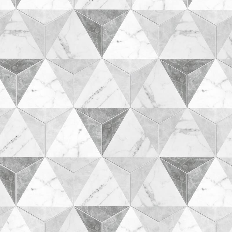 Merola Tile Classico Carrara Hexagon Peak 7" x 8" Porcelain Floor and Wall Tile