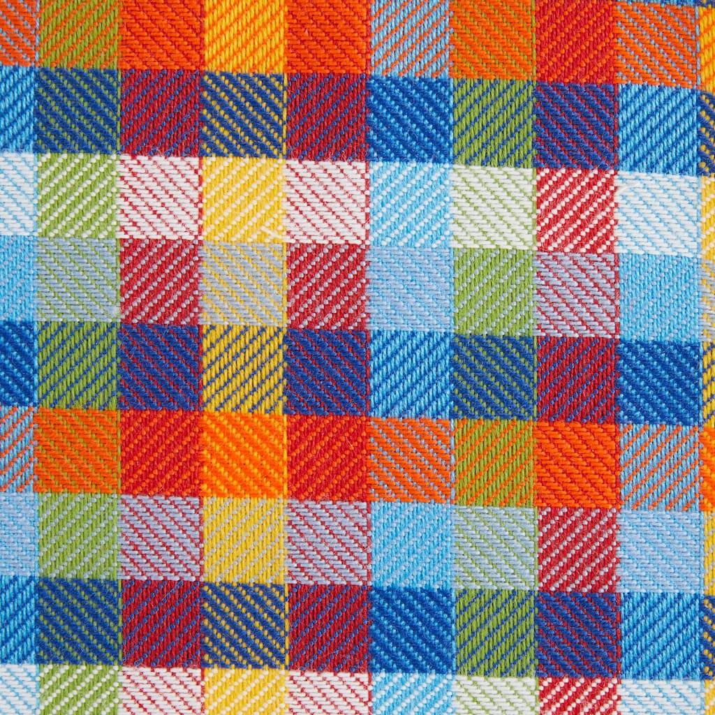 Sorra Home Sunbrella Multi-Colored Check Indoor/Outdoor Corded Deep Seating Cushion