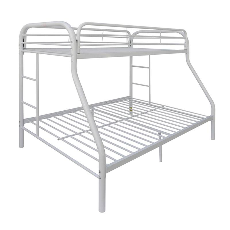 Keane Twin/Full Bunk Bed with Build-In Ladder - White