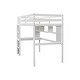 preview thumbnail 5 of 7, Twin Loft Bed with Built-in Desk and Bookcase Guardrails, White