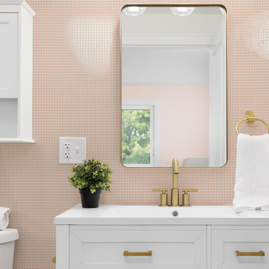 Merola Tile Fioretti Glossy Pink 12" x 12" Porcelain Floor and Wall Tile