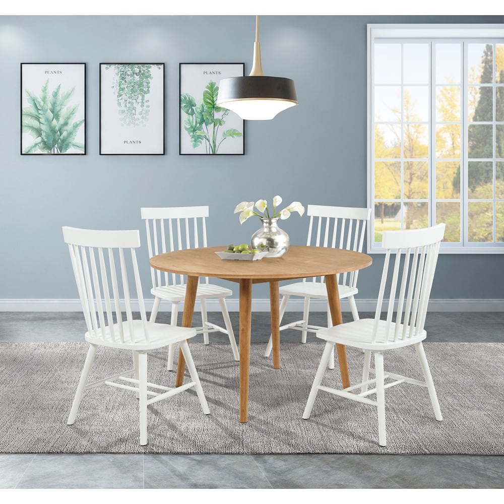 Andrews 5-piece Round Wood Dining Room Table Set