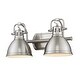 preview thumbnail 18 of 56, Duncan 2-Light Bath Vanity Pewter with Pewter Shades