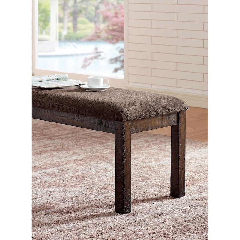 Classic Elegant Design Wooden 1pc Bench Only Dining Room Upholstered Seat Walnut Finish Bench