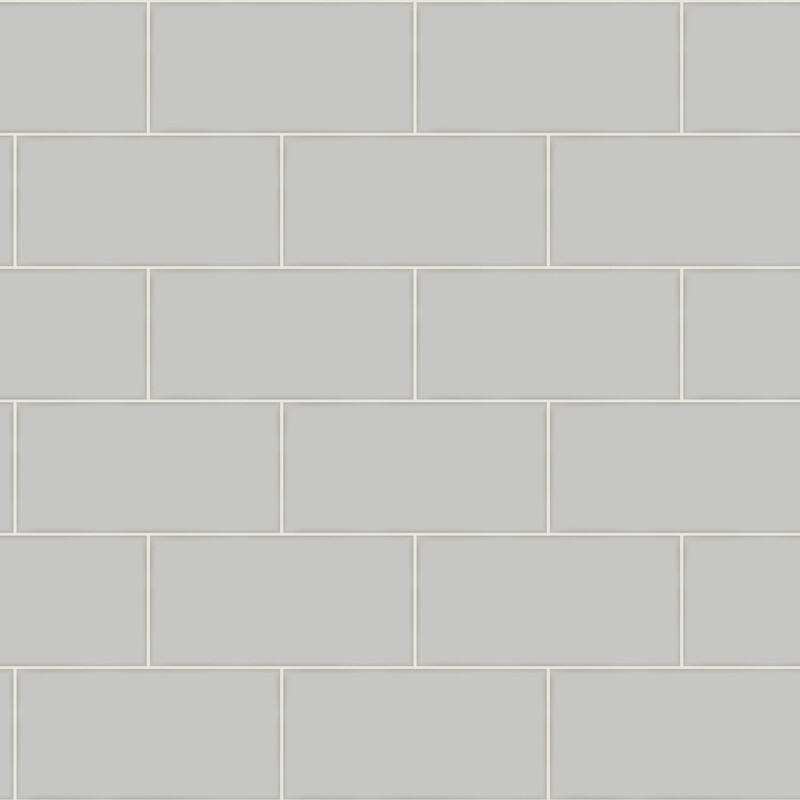 Chesapeake Freedom Grey Subway Tile Wallpaper - 20.5in x 396in x 0.025in