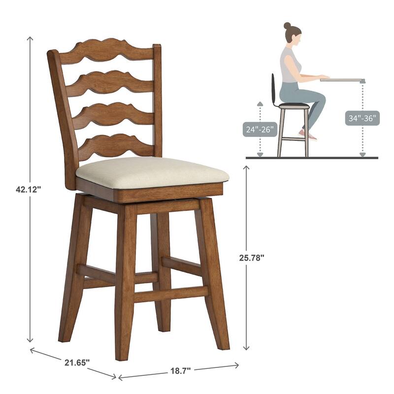 Eleanor French Ladder Back Swivel Stool by iNSPIRE Q Classic