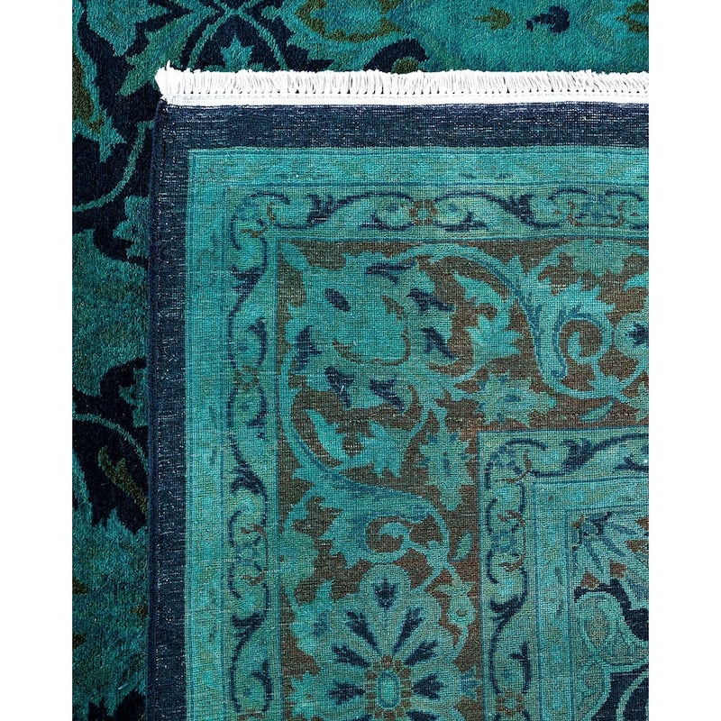 Overdyed, One-of-a-Kind Hand-Knotted Area Rug - Blue - 6' 2" x 8' 4"
