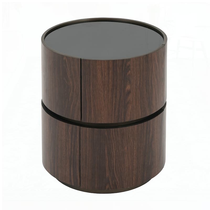 Round Storage 2-Drawers NightStand