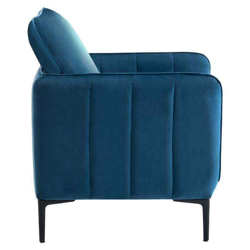 Nora Modern Velvet Accent Chair for Bedroom with Metal Legs