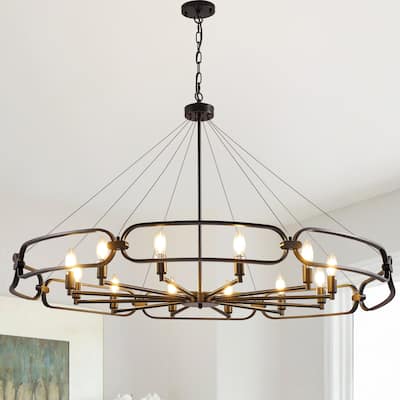 12-Light Modern Chandelier, Large Round Chandelier - 52"