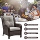 preview thumbnail 7 of 89, Outdoor Wicker High Back Club Chair with Cushions (Set of 2)