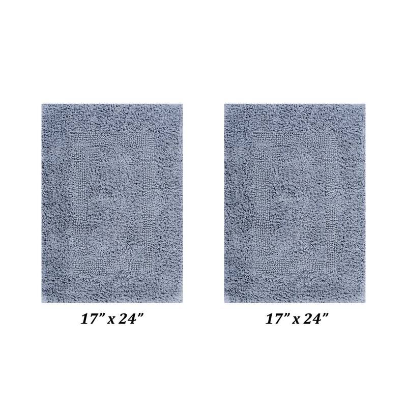 Better Trends Bath Rugs Set 100% Cotton Reversible Water Absorbent Bathroom Rug for Shower, Sink, Bath Mats - Lux Collection