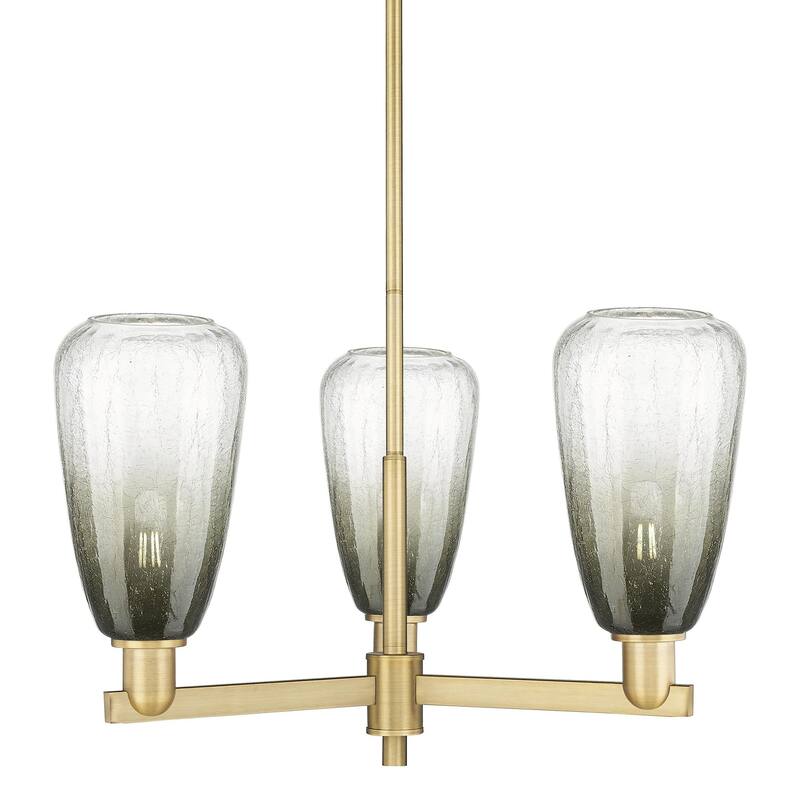 Innovations Lighting 716-3CR-9-18 Brookhaven Almond Chandelier - Brushed Brass / Slate