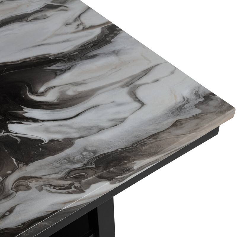 Best Master Furniture Hestor Charcoal Lava Rectangular Counter Height Table - Black/Charcoal