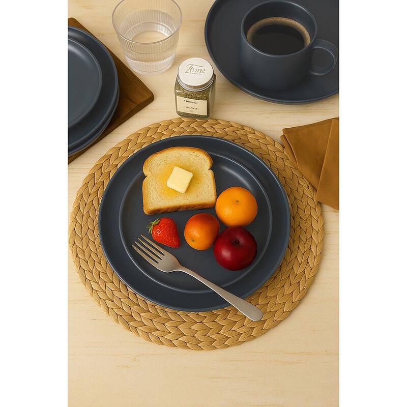 12PCS Stoneware Dinnerware Set, Microwave Dishwasher Safe Stackable