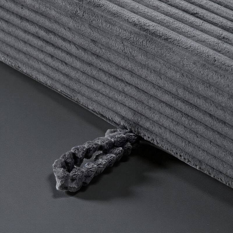 Memory Foam Cloud Loveseat, 2-in-1 Convertible Corduroy Folding Couch Bed, No-Assembly Floor Sofa with Storage Pockets