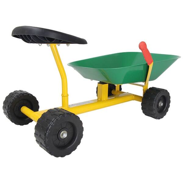slide 2 of 8, 8" Heavy Duty Kids Ride-on Sand Dumper w/ 4 Wheels-Green - Green Green