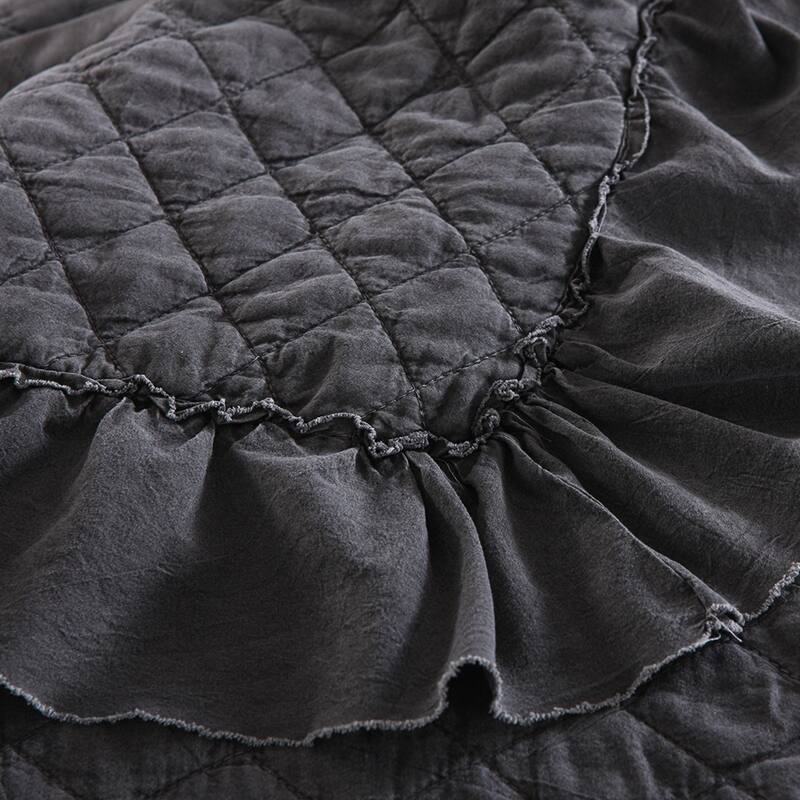 3 Piece Ruffle Quilt Set Lightweight Bedspreads Coverlet
