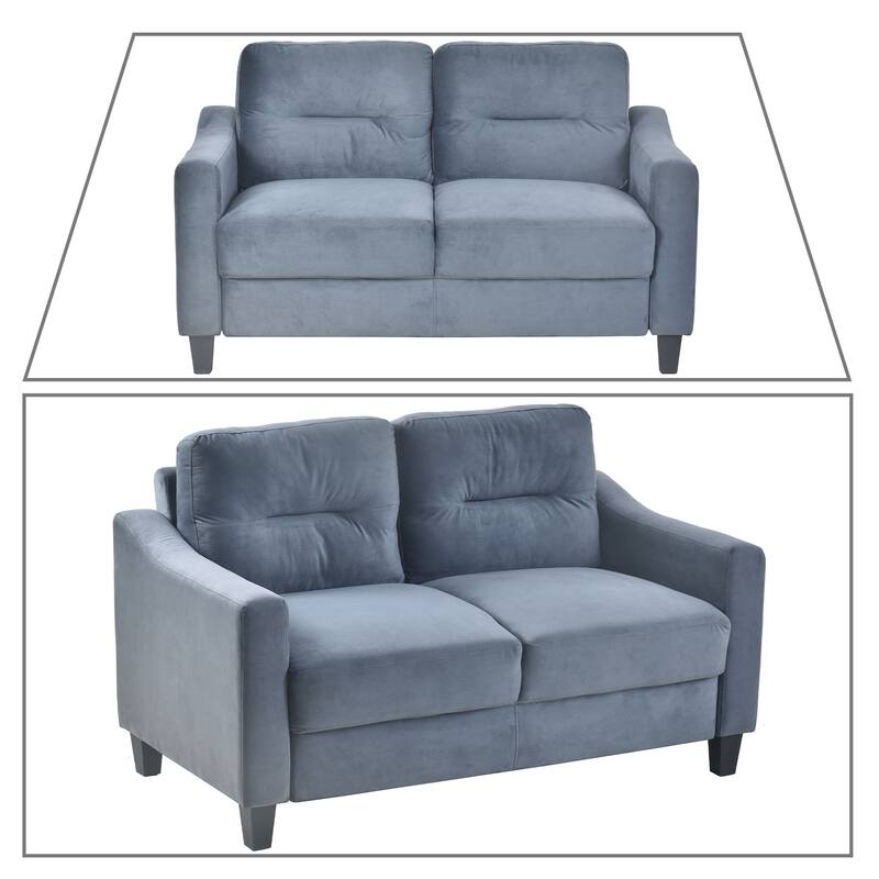 Modern Minimalist Velvet Upholstered Sofa with Plastic Legs