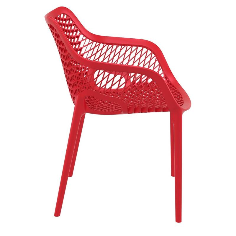 32.25" Red Outdoor Patio Dining Arm Chair - Extra Large