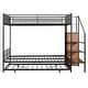 preview thumbnail 3 of 26, Retro Style Twin Over Full Metal Bunk Bed with Trundle