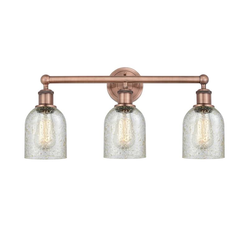 Innovations Lighting 616-3W-12-23 Caledonia Vanity Caledonia 3 Light - Antique Copper / Mica