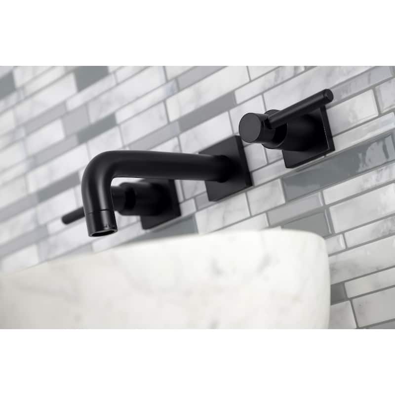 Kingston Brass Concord Two-Handle 3-Hole Wall Mount Bathroom Faucet