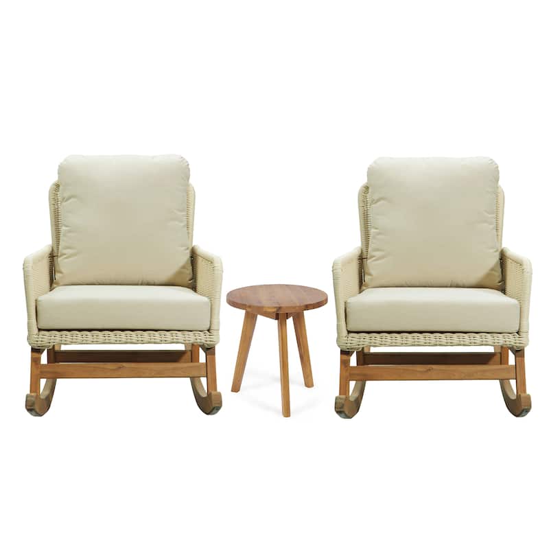 Christopher Knight Home - Outdoor Seating Set PE Rattan Rocking Chair