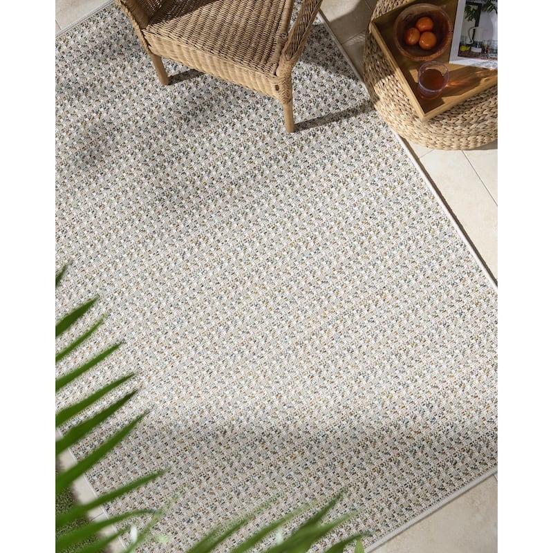 Livabliss Crete Cottage Indoor/Outdoor Area Rug - Blue/Multi - 6'3" x 9'