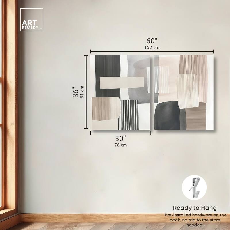 Floating Shapes II Canvas Set of 2 by Art Remedy, Gallery Wrapped