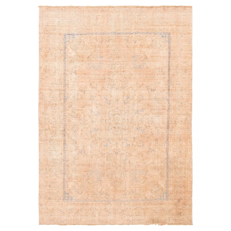 ECARPETGALLERY Hand-knotted Antalya Vintage Tan Wool Rug - 7'7 x 10'6 - Tan - 7'7 x 10'6