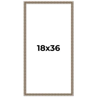 18x36 Frame Silver Versailles Ornate Solid Wood Picture Frame | 1 Inch