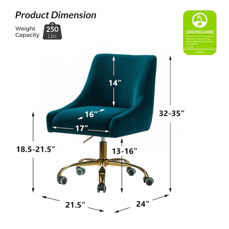 Carina Modern Upholstery Task Chair with Golden Base by HULALA HOME