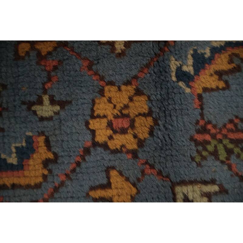 Hand Knotted Oriental 100% Wool Carpet Transitional Floral Oranges & Rust Oushak Area Rug - 8' 0'' X 6' 7''