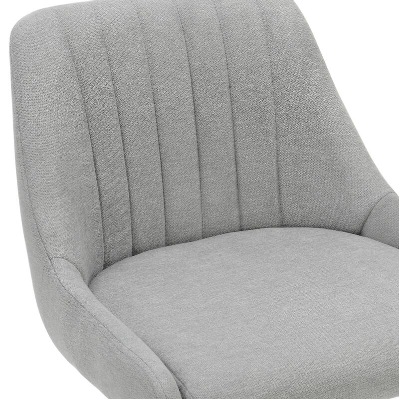 Modern Fabric and Metal Adjustable Air-Lift Stool with Swivel, Set of 4 - Grey and Black