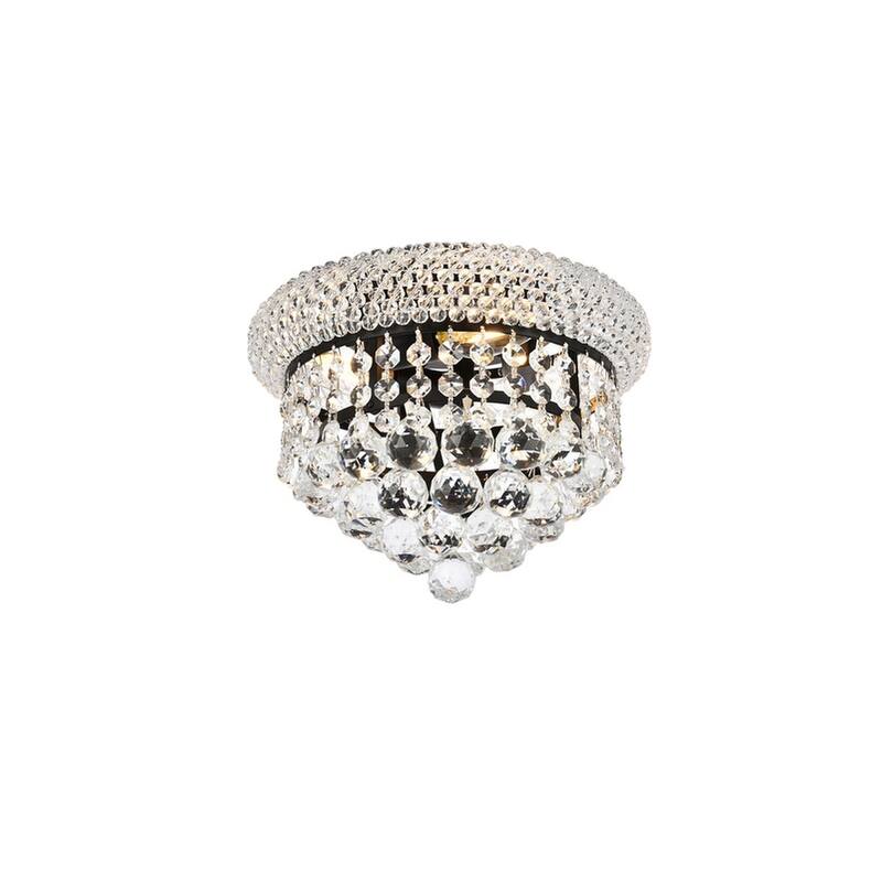 Somette Geneva 3-light 10-inch Flush-Mount Chandelier - 10 Inch - Black