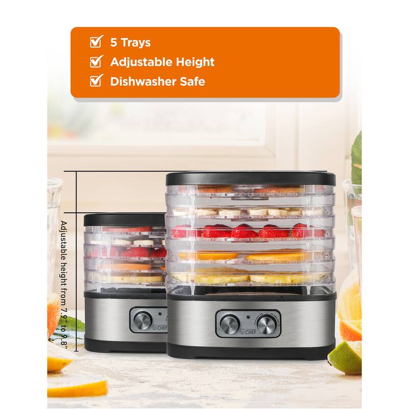 COMMERCIAL CHEF Food Dehydrator – Stainless / Black